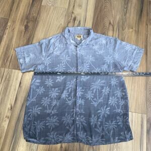 The Foundry Supply Company 2XLT Button Up Hawaiian Shirt Grey